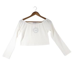 Toby Heart Ginger Helena Shirt White Womens Extra Small Long sleeve crop top